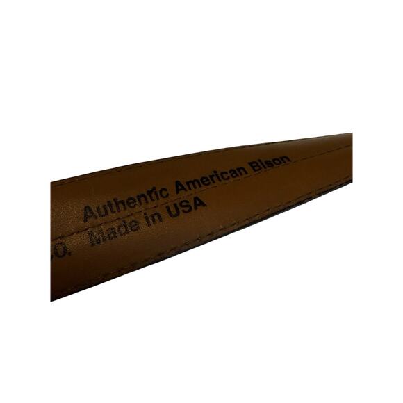 Vintage H.S. Trask Brown Leather Belt #815 Size 36 Bison USA - Picture 8 of 9